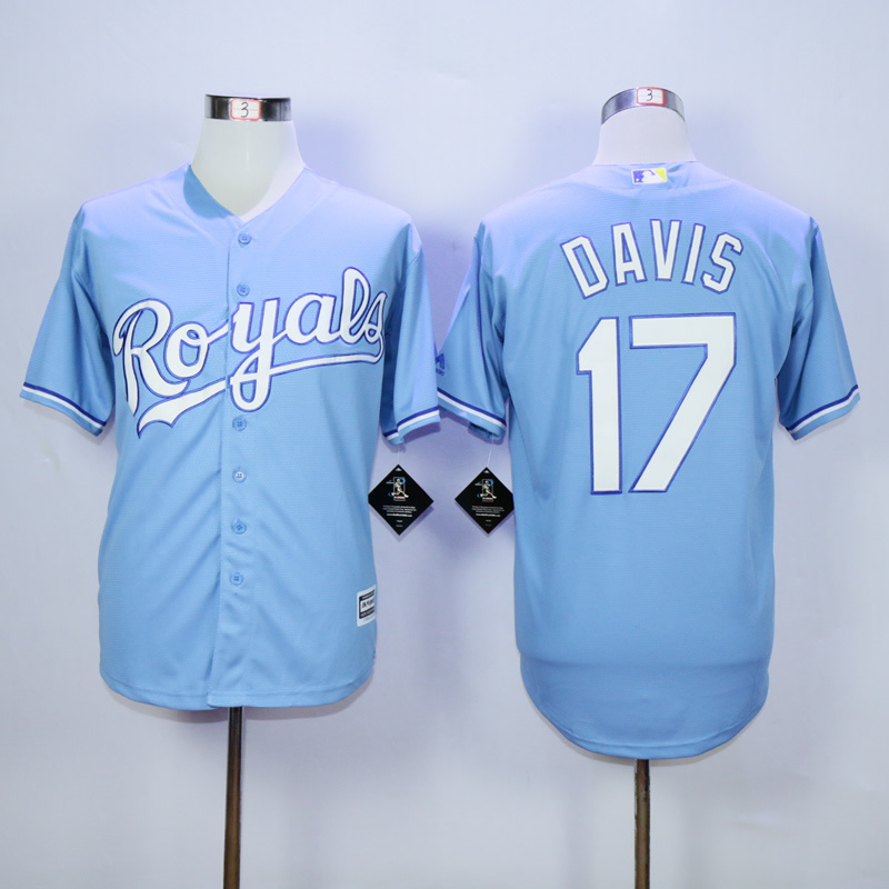Men Kansas City Royals #17 Davis Light Blue MLB Jerseys->kansas city royals->MLB Jersey